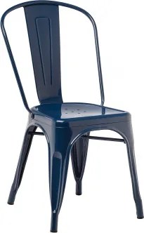 Zestaw 4 Sztaplowanych Krzeseł Jadalnianych Lix Dark Blue - Sklum