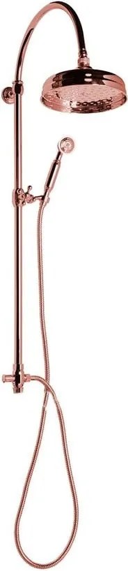 Różowy zestaw prysznicowy z mosiądzu z deszczownicą i słuchawką prysznicową 142 cm Antea – Sapho
