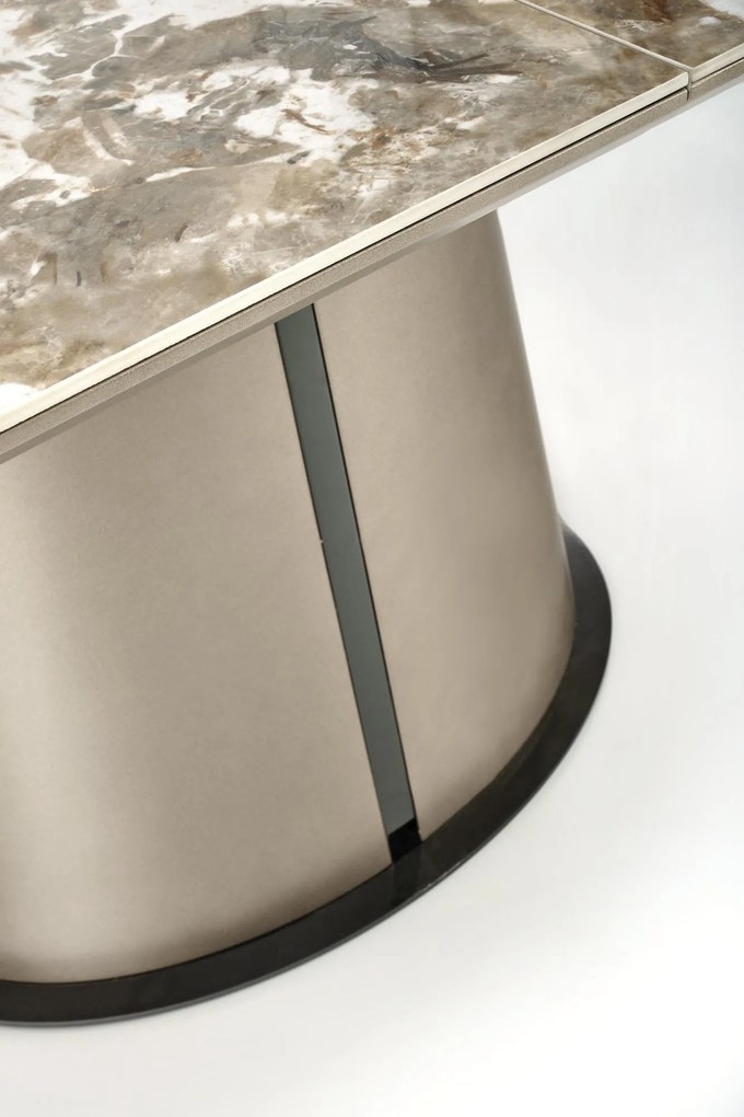 ROBINSON stół rozkładany 160-200/90/76 cm, beżowy marmur cappuccino czarny