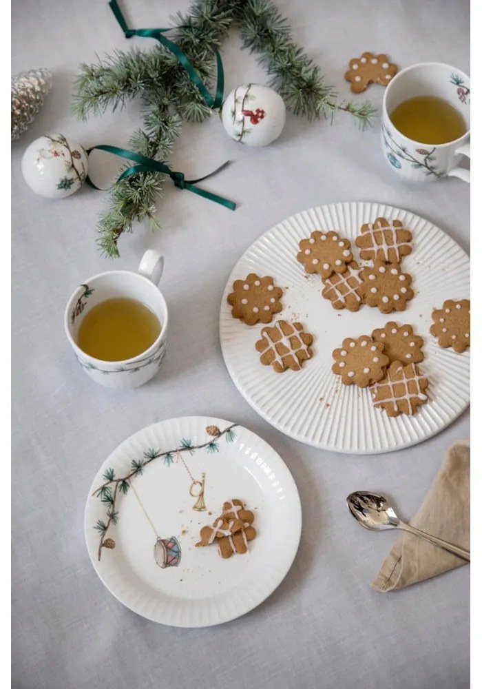 Biały porcelanowy talerz deserowy ze świątecznym motywem ø 19 cm Hammershøi Christmas – Kähler Design