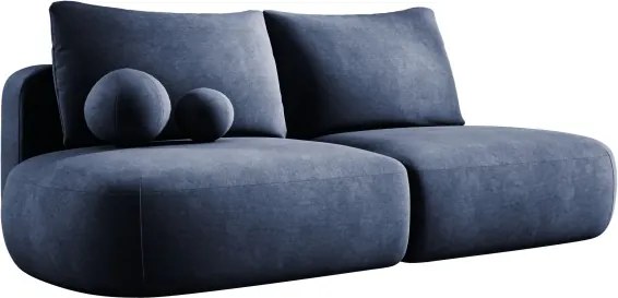 Sofa BLOOM Kanapa z funkcja spania i pojemnikiem w tkaninie CLOUD 79 kolor NIEBIESKI