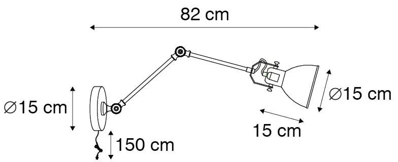 Kinkiet / Lampa scienna przemysłowy szary regulowany - Dazzle Nowoczesny Oswietlenie wewnetrzne