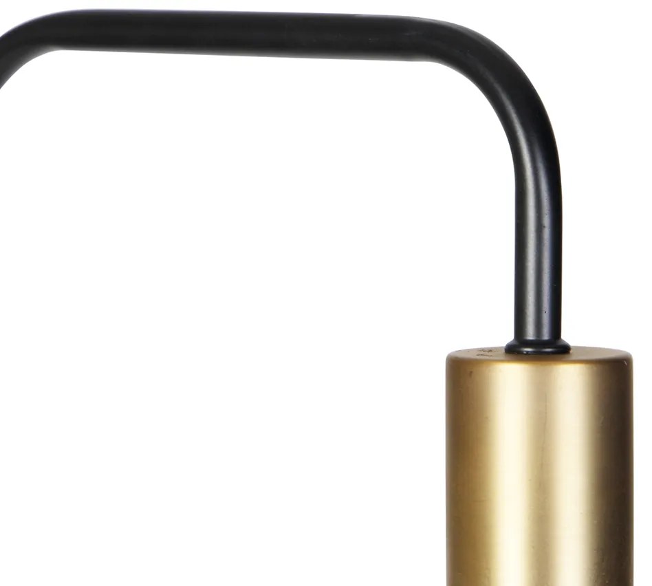 Lampa podłogowa czarna ze złotem i dymionym szkłem w komplecie z żarówką PUCC - ZuzannaDesignerski Oswietlenie wewnetrzne