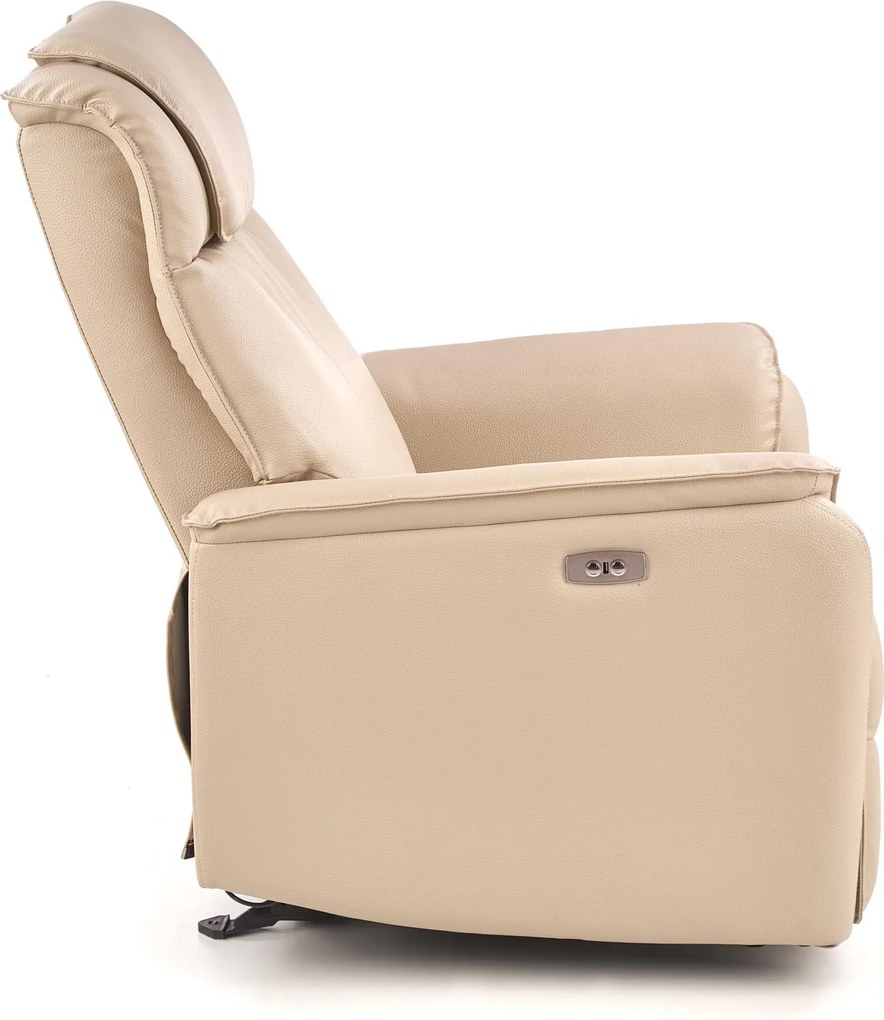 Rozkładany fotel tapicerowany ekoskórą Paradise