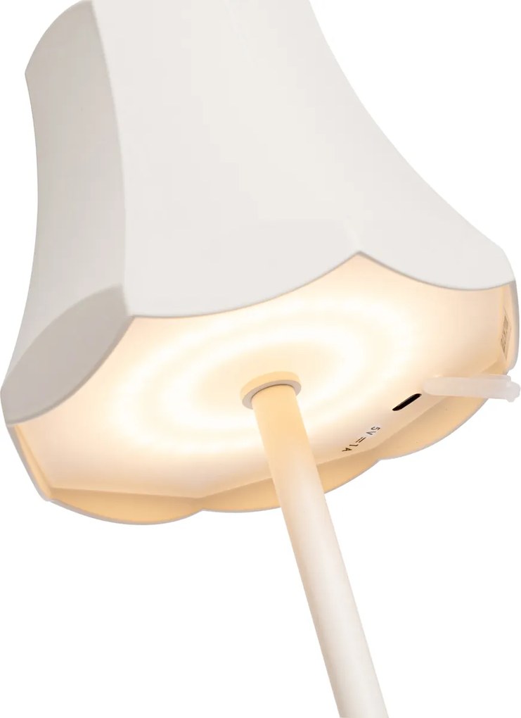 Lampa stołowa retro do ładowania IP44 kremowa - Granny