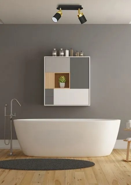 Czarno-złota podwójna lampa sufitowa - K473-Fiorenzo