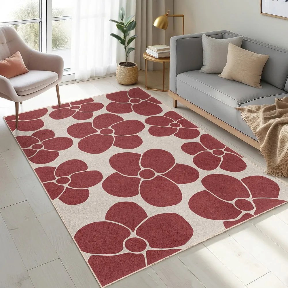 Czerwony dywan odpowiedni do prania 60x100 cm Red Meadow – Mila Home