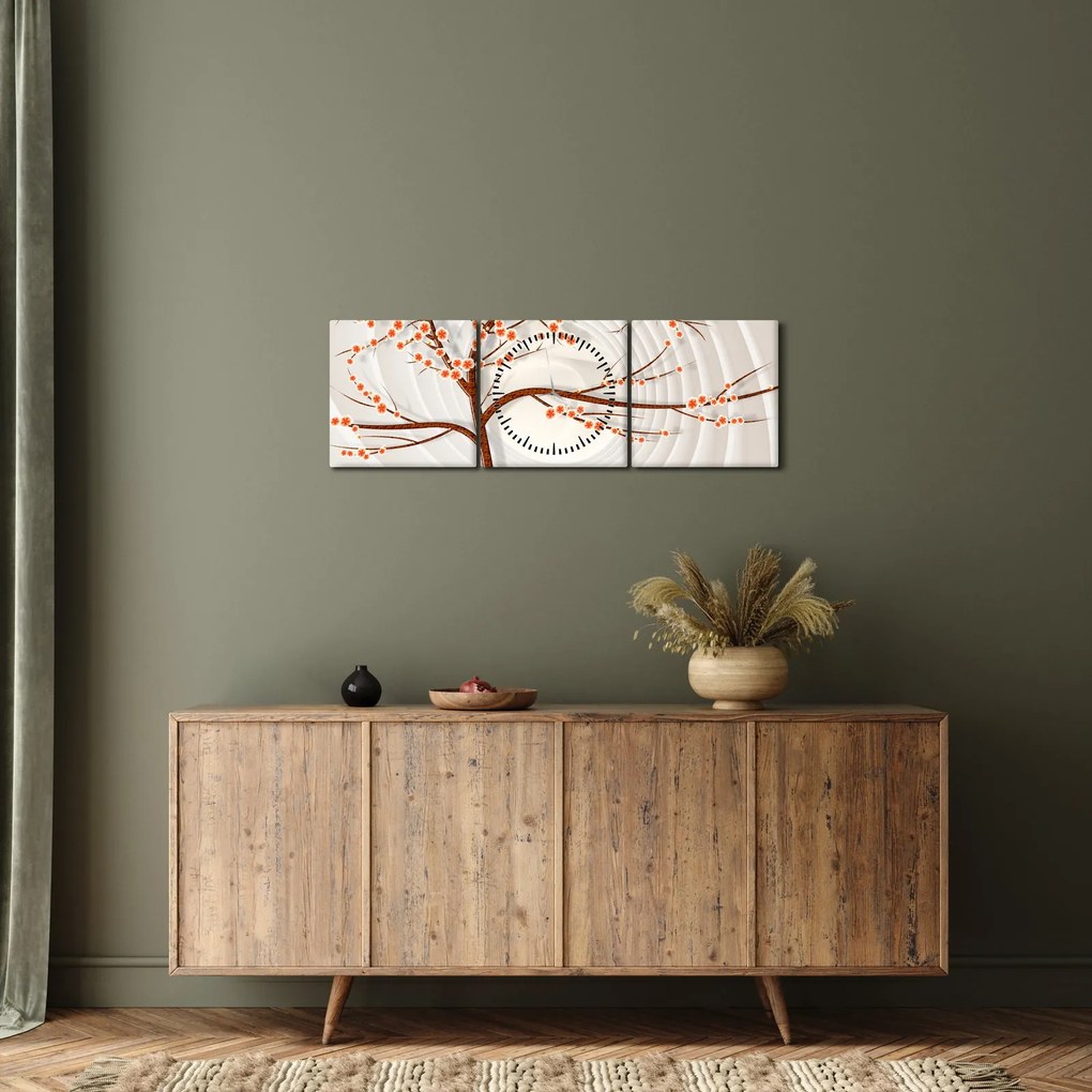 Obraz - Drzewo w nieskończoności (z zegarem) (90x30 cm)