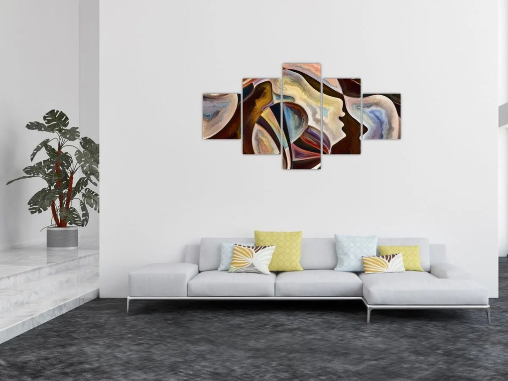 Obraz - Abstrakcja głów (125x70 cm)