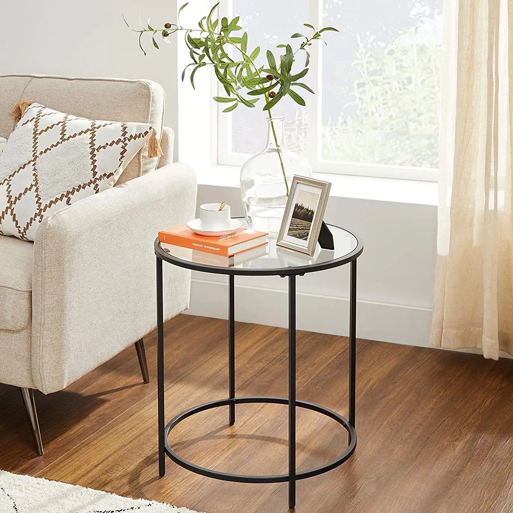 Szklany stolik pomocniczy loft Comiso 020