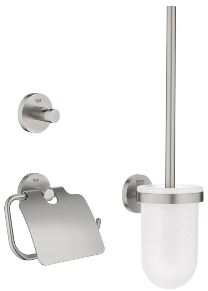 GROHE 41204DC0 - Zestaw akcesoriów do toalety 3 w 1 START, stal nierdzewna