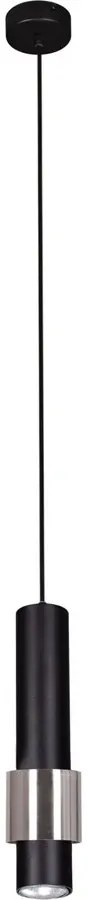 Czarno-chromowana lampa wisząca tuba - S073-Sonara