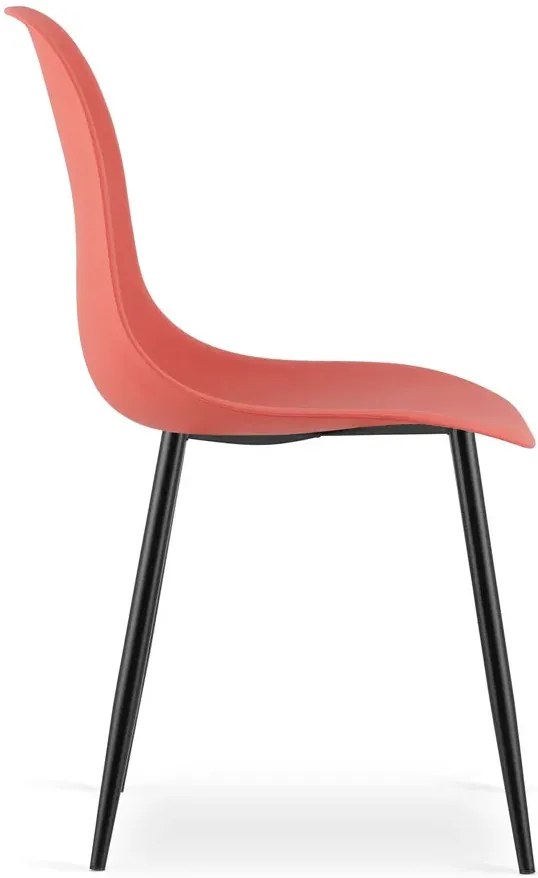 Czerwone nowoczesne krzesło na czarnych nogach cynober B3-Z56