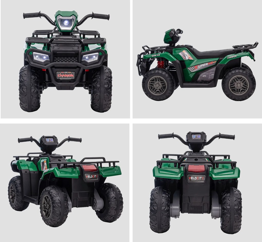 Elektryczny quad dziecięcy HOMCOM, samochód elektryczny, elektryczny quad, pojazd dziecięcy, zielony