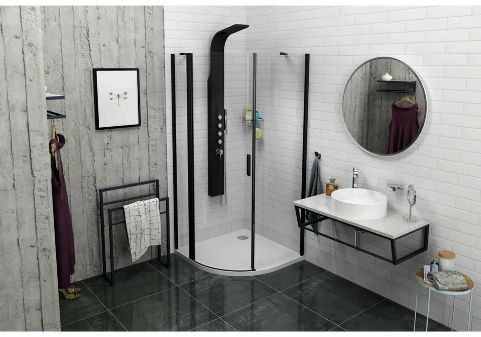 SAPHO Ska301 Ska stojak na ręczniki 55 x 79 x 20 cm, czarny matowy