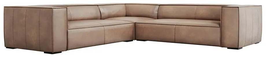 Jasnobrązowy skórzany narożnik (róg zmienny) Madame – Windsor &amp; Co Sofas