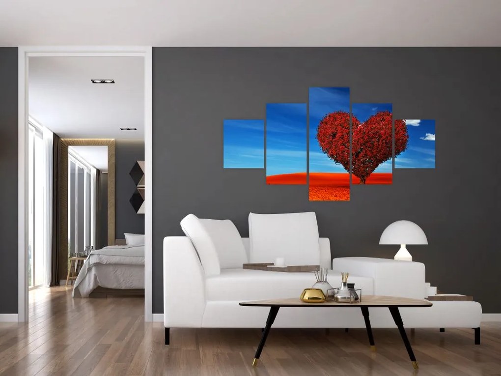 Obraz - Serce z drzewa (125x70 cm)