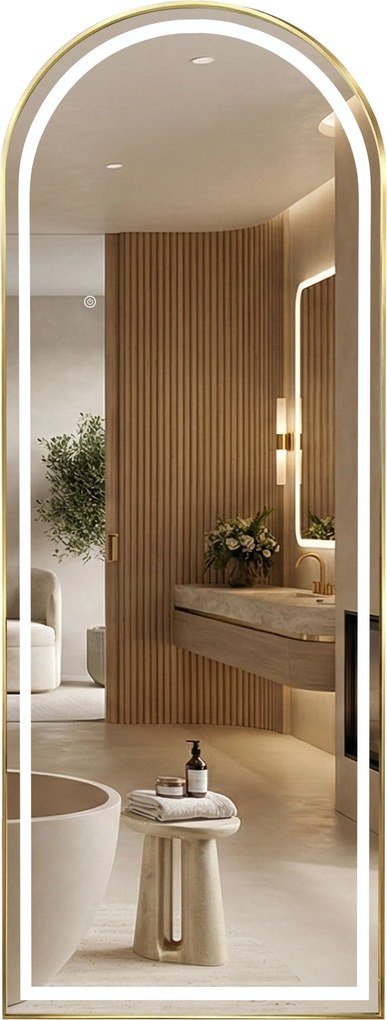 LUSTRO LED Orbit 60x170cm Złote Szczotkowane