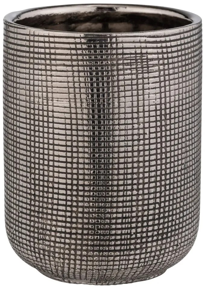 Ceramiczny kubek na szczoteczki do zębów w kolorze srebra Rivara – Wenko