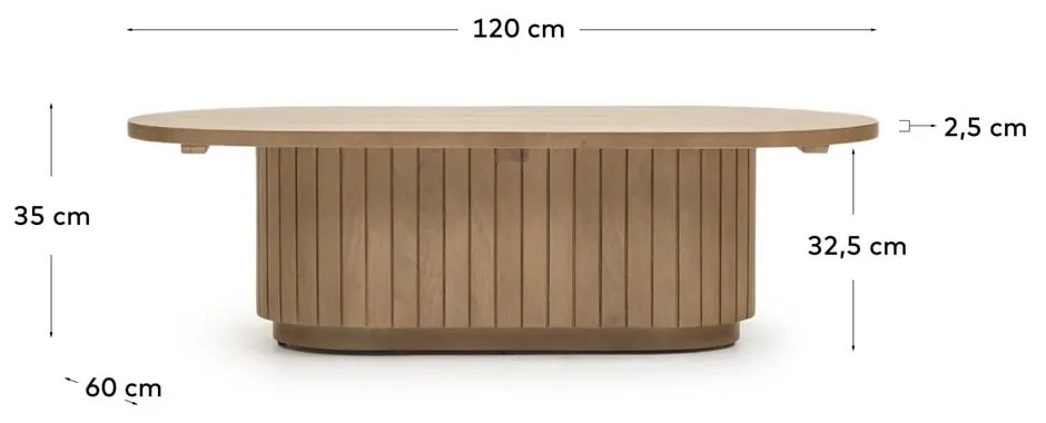 Stolik z drewna mango 120x60 cm Licia − Kave Home