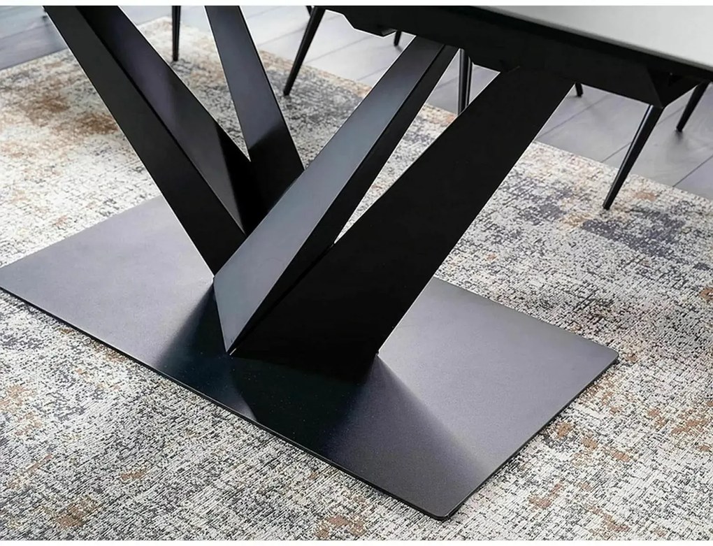 STÓŁ SORENTO CERAMIC CIEMNY SZARY CORSO GREY/CZARNY MAT 160(220)X90 SIGNAL