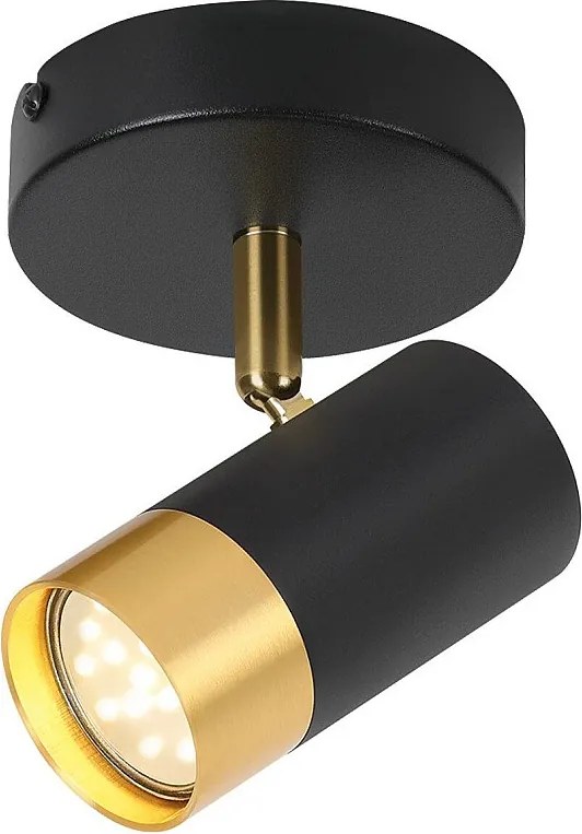 NETTLIFE GU10 lampa sufitowa do korytarza czarno-złota 350° regulowana vintage salon sypialnia kuchnia