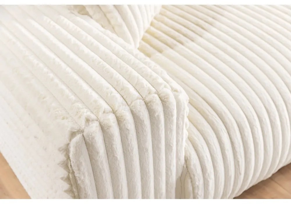 Kremowa sztruksowa sofa 213 cm Justin – Ropez