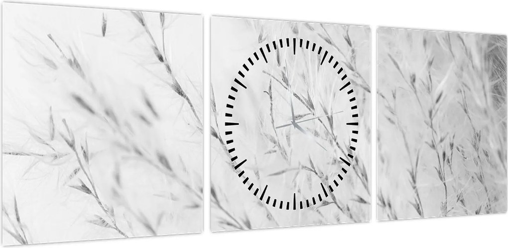 Obraz - Trawa pampasowa N⁰2 (z zegarem) (90x30 cm)