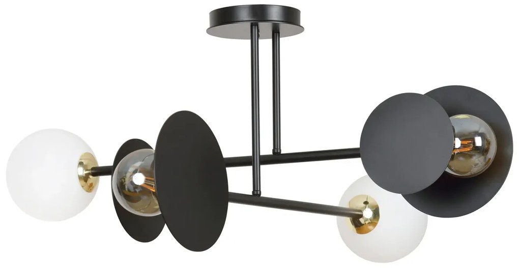 Czarna lampa sufitowa do sypialni - D008-Hordon