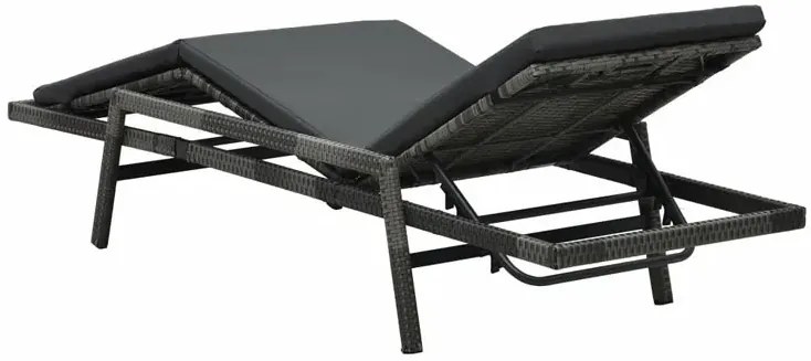 Szary fotel, leżak ogrodowy z poduszką MidelT4-K21