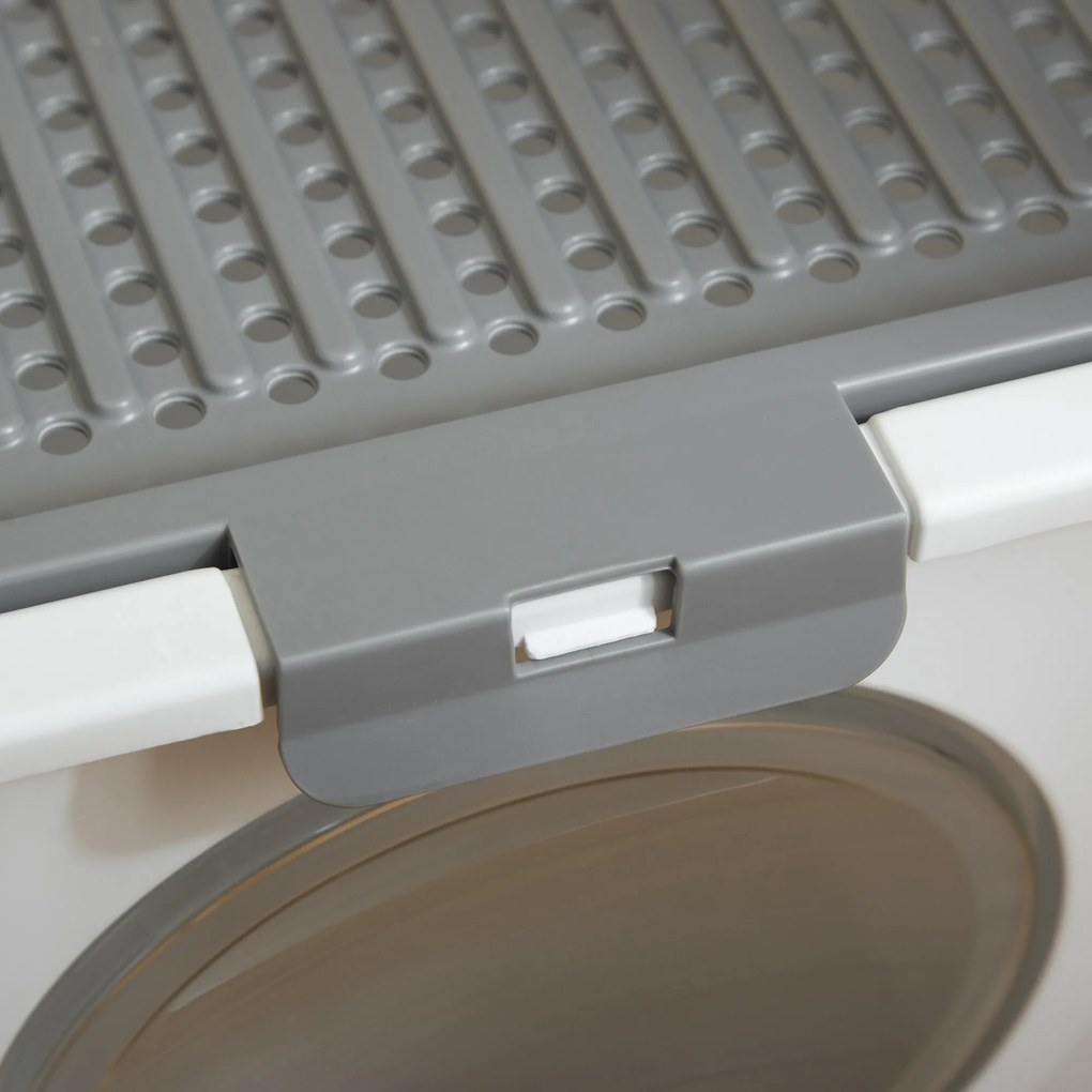 PawHut Kuweta dla kota z pokrywą i łopatką Higieniczna i łatwa w czyszczeniu Biała | Aosom PL