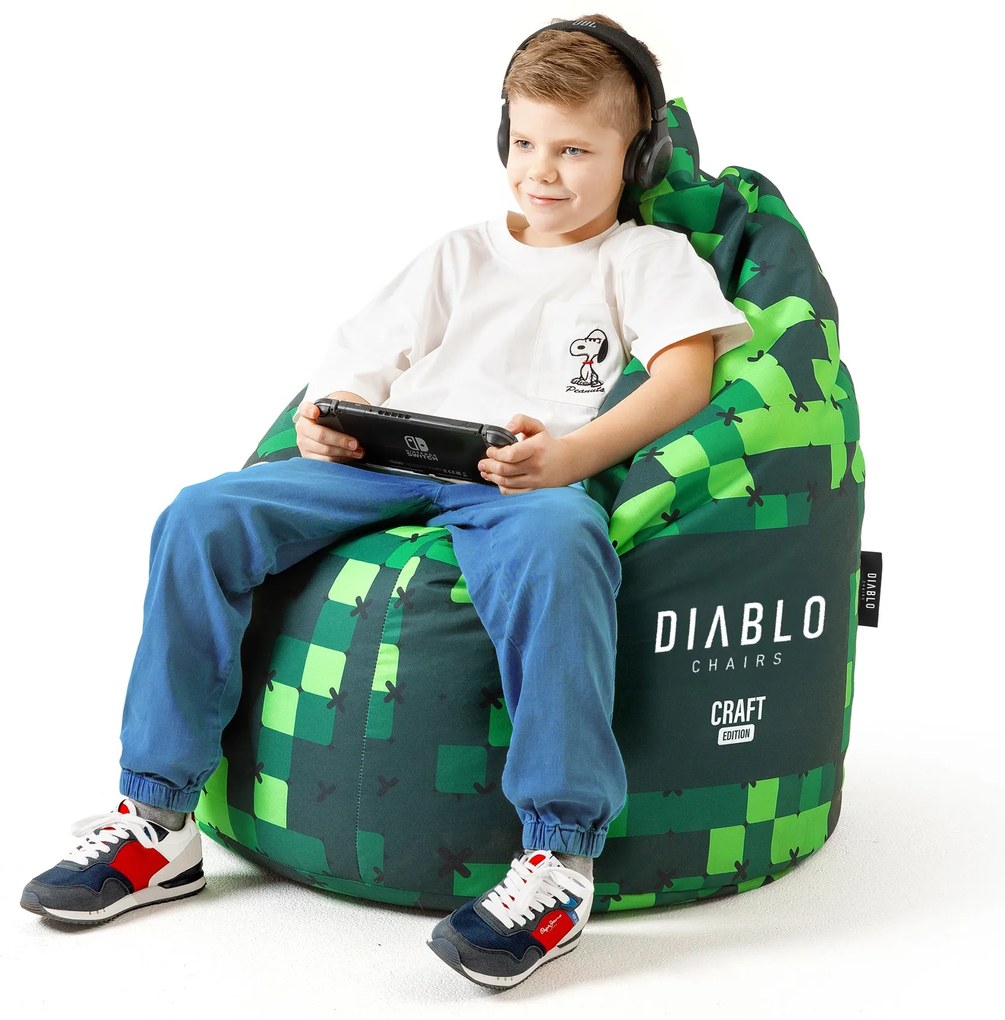 Pufa dla dziecka Diablo Chairs, zielona Craft Edition