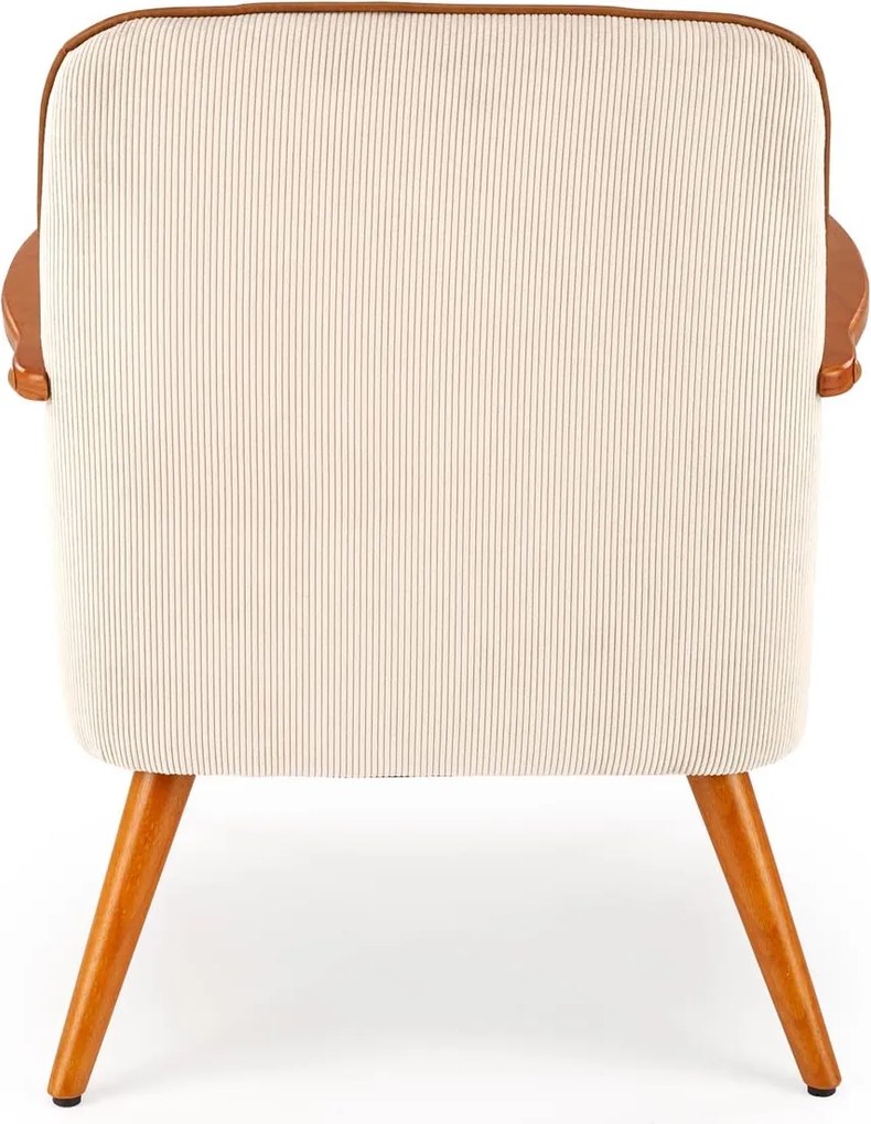 Fotel wypoczynkowy z drewnianymi podłokietnikami Pastore