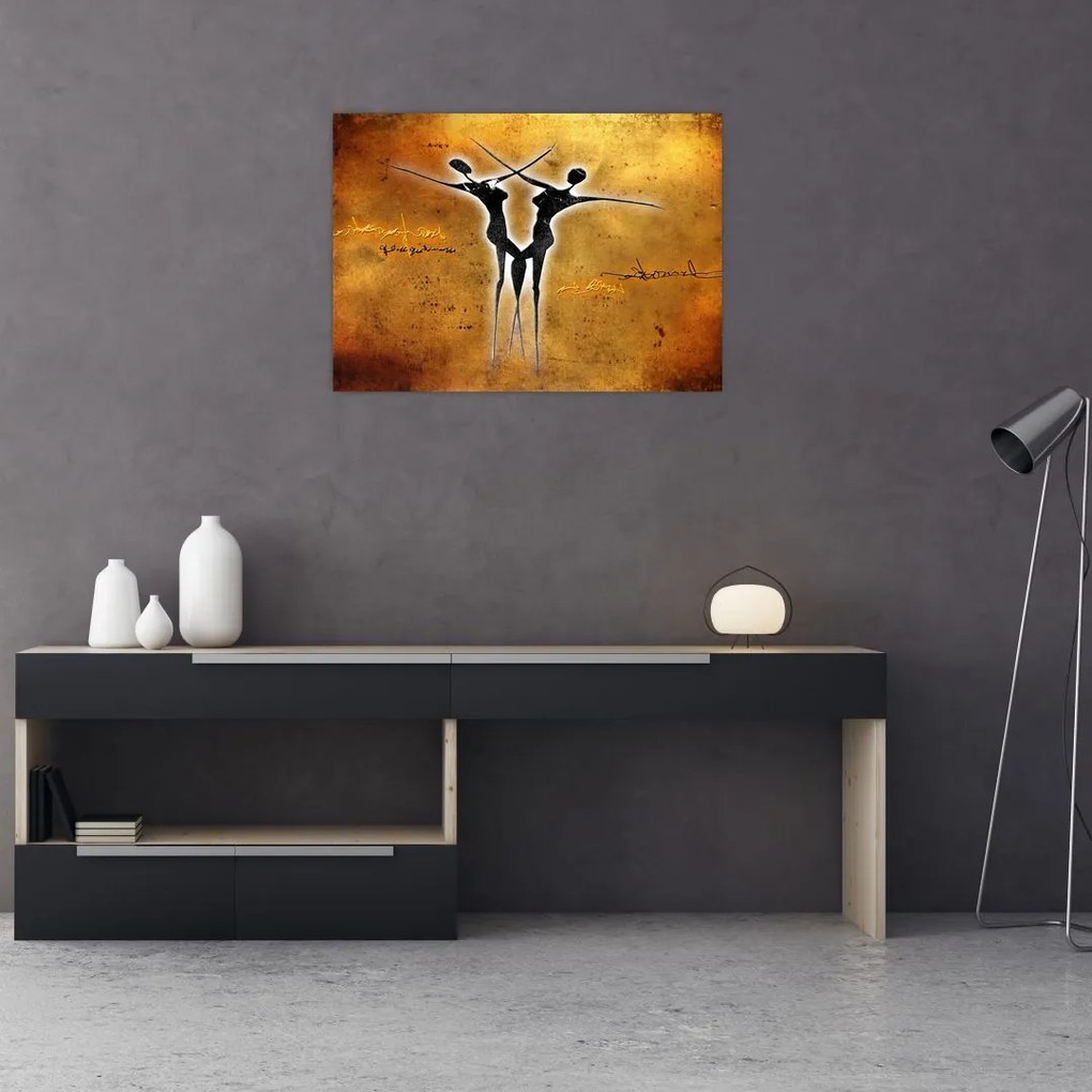 Obraz na szkle przedstawiający tańczącą parę (70x50 cm)