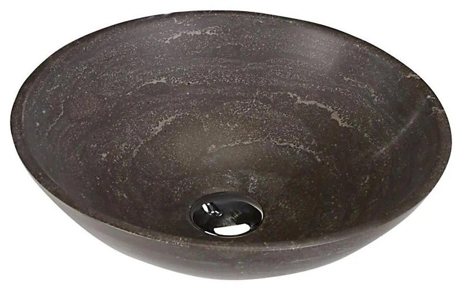 Sapho - Umywalka nablatowa BLOK Ø 40 cm brązowy/kamień