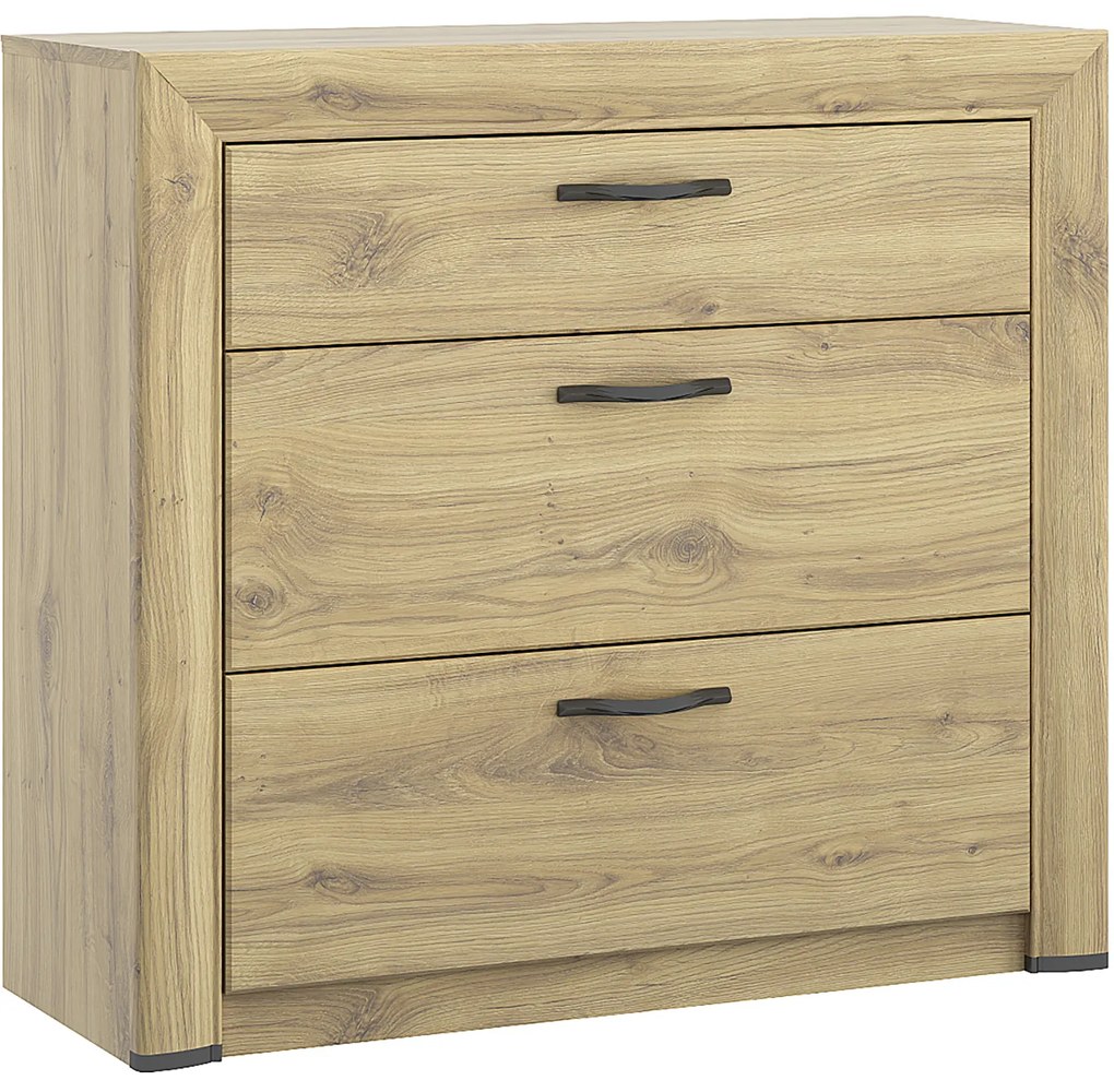 Komoda z Szufladami Drewniana do Salonu COVE 96 cm Dąb navarra Loft
