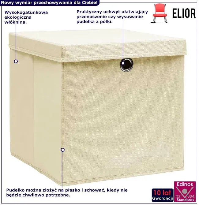 Zestaw kremowy zamykanych pudełek 4 sztuki C3-N19