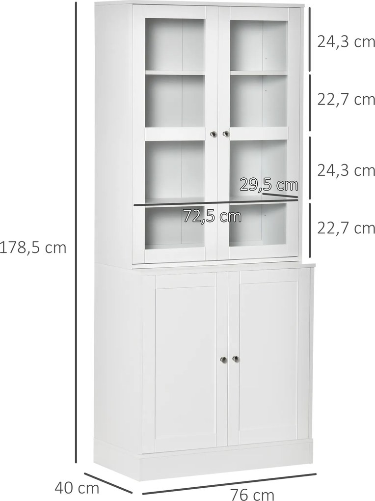 HOMCOM regał na książki biały nowoczesny regał ścienny z dwiema półkami do salonu sypialni 76x40x178 cm | Aosom PL