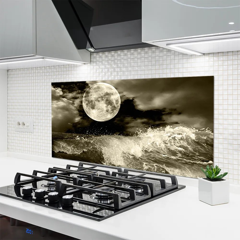 Panel Szklany do Kuchni Blask Księżyca Nad Doliną
