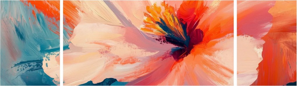 Obraz - Malowany kwiat (170x50 cm)