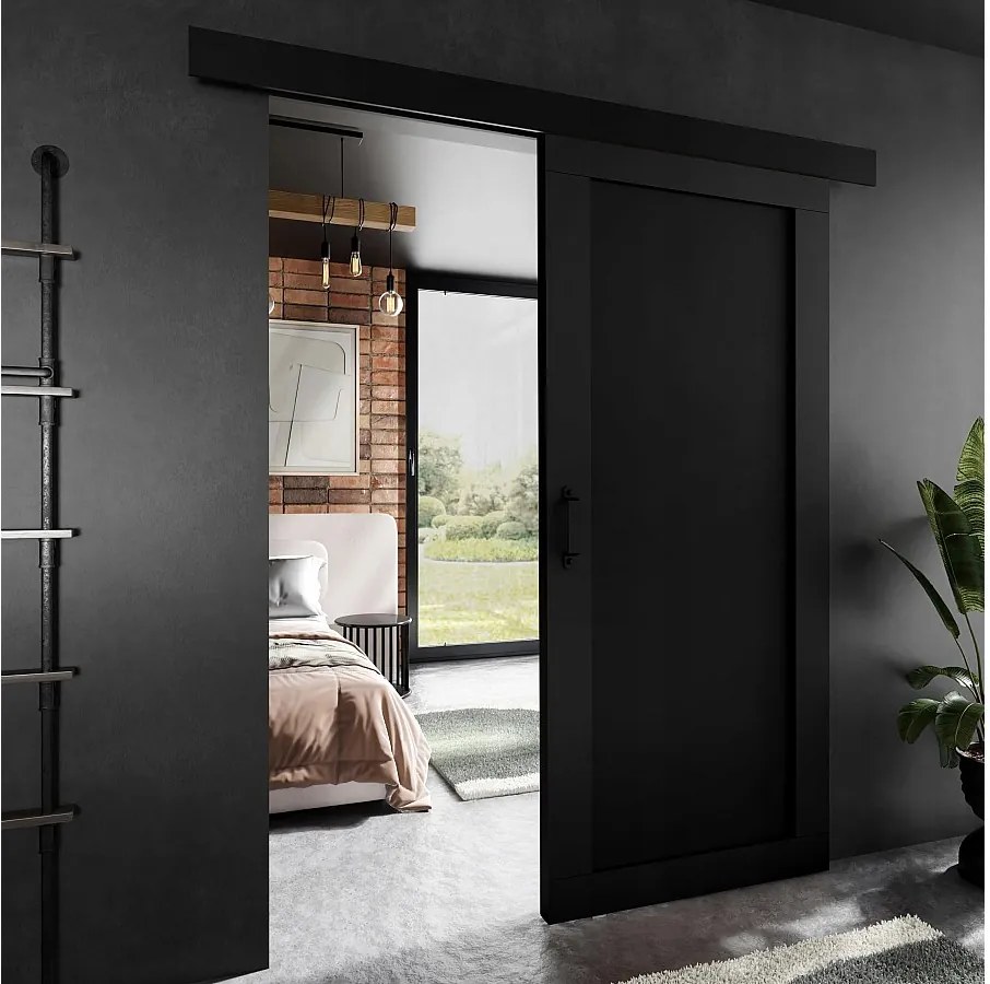 Drzwi przesuwne PALADIO 1 z maskownicą czarny 80