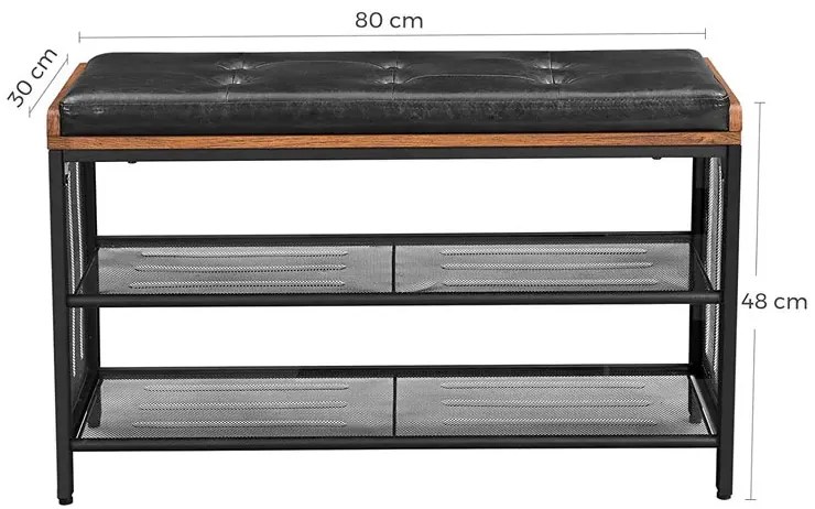 Loftowe Siedzisko Z 2 Półkami Do Przedpokoju D5-E97