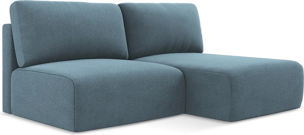 Otwarty Prawy narożnik z funkcją spania - z tkaniny strukturalnej - jasny niebieski - KONA