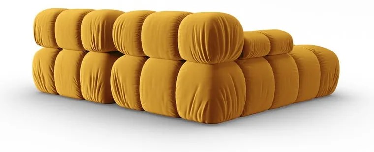 Żółta aksamitna sofa 191 cm Bellis – Micadoni Home