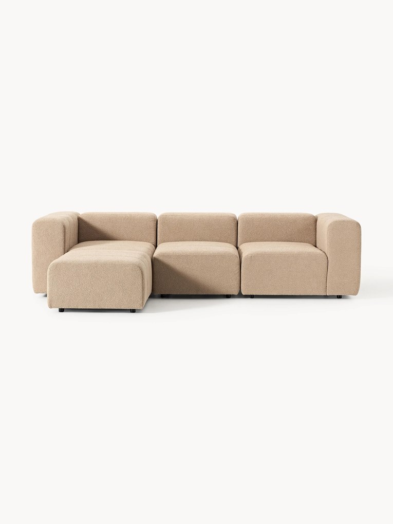 Sofa modułowa Bouclé z pufem Lena (4-osobowa)