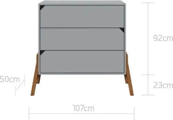 Komoda dziecięca z 3 szufladami Lotta Grey