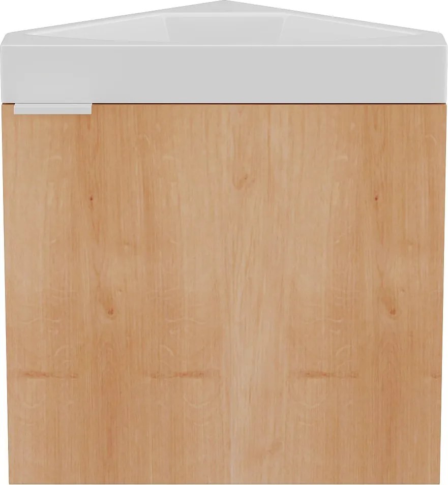 Szafka narożna wisząca pod umywalkę naturalny jasny - 56 cm - MANODO