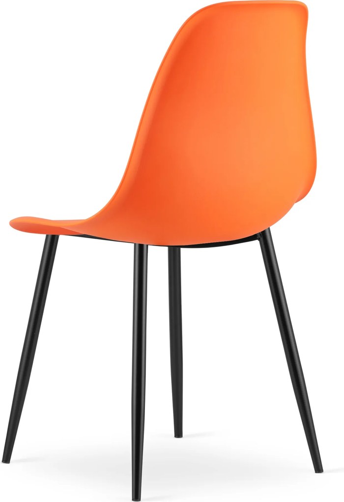 Krzesło OSAKA pomarańczowe z czarnymi nogami