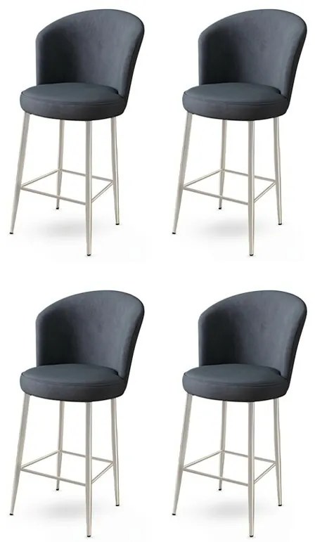 Zestaw krzeseł barowych Fora Anthracite andChrome, 4 szt., 4 szt.