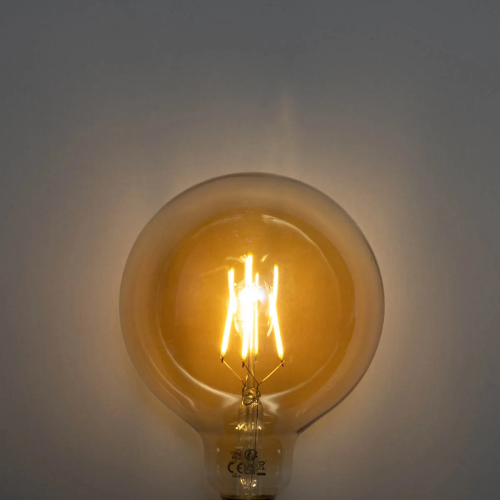 Zestaw 5 żarówek LED E27 G125 4W 450 lm 2700K, złotych, 3-stopniowo ściemnialnych